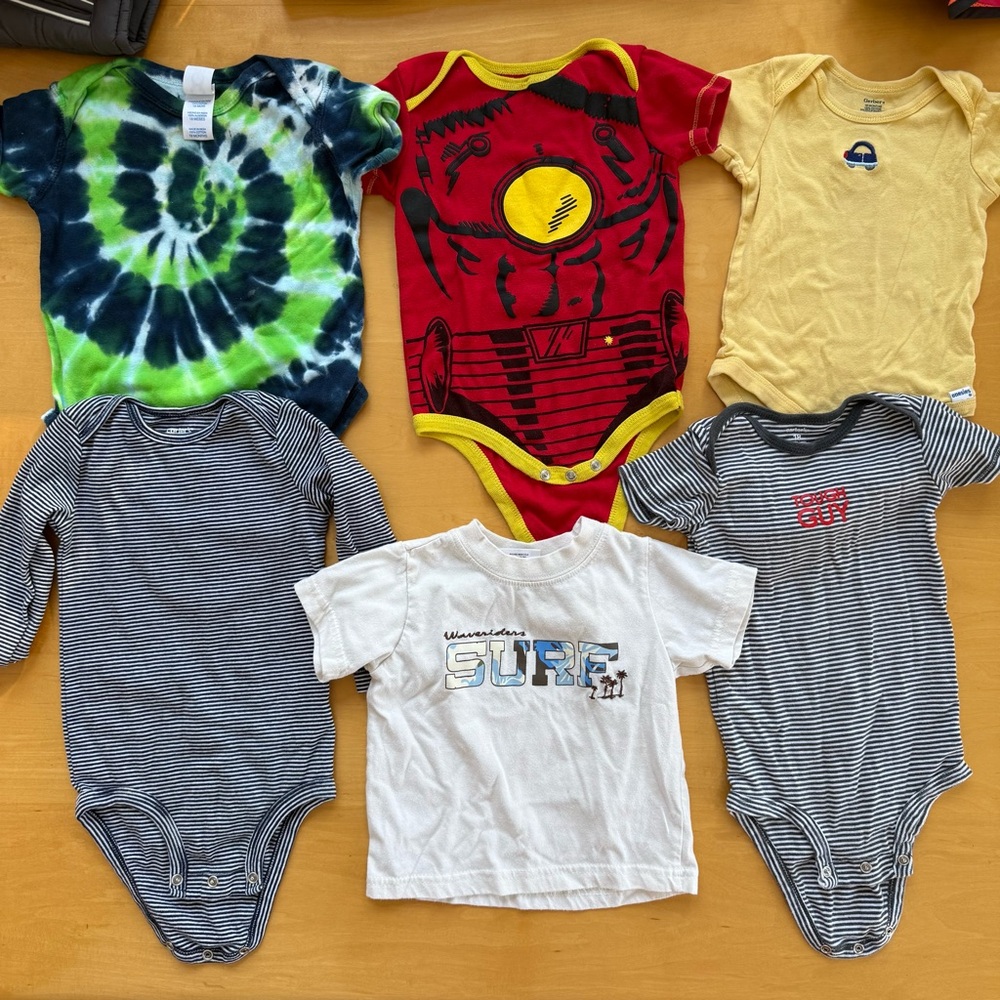 Colorful Kids Onesies and T-Shirt Set